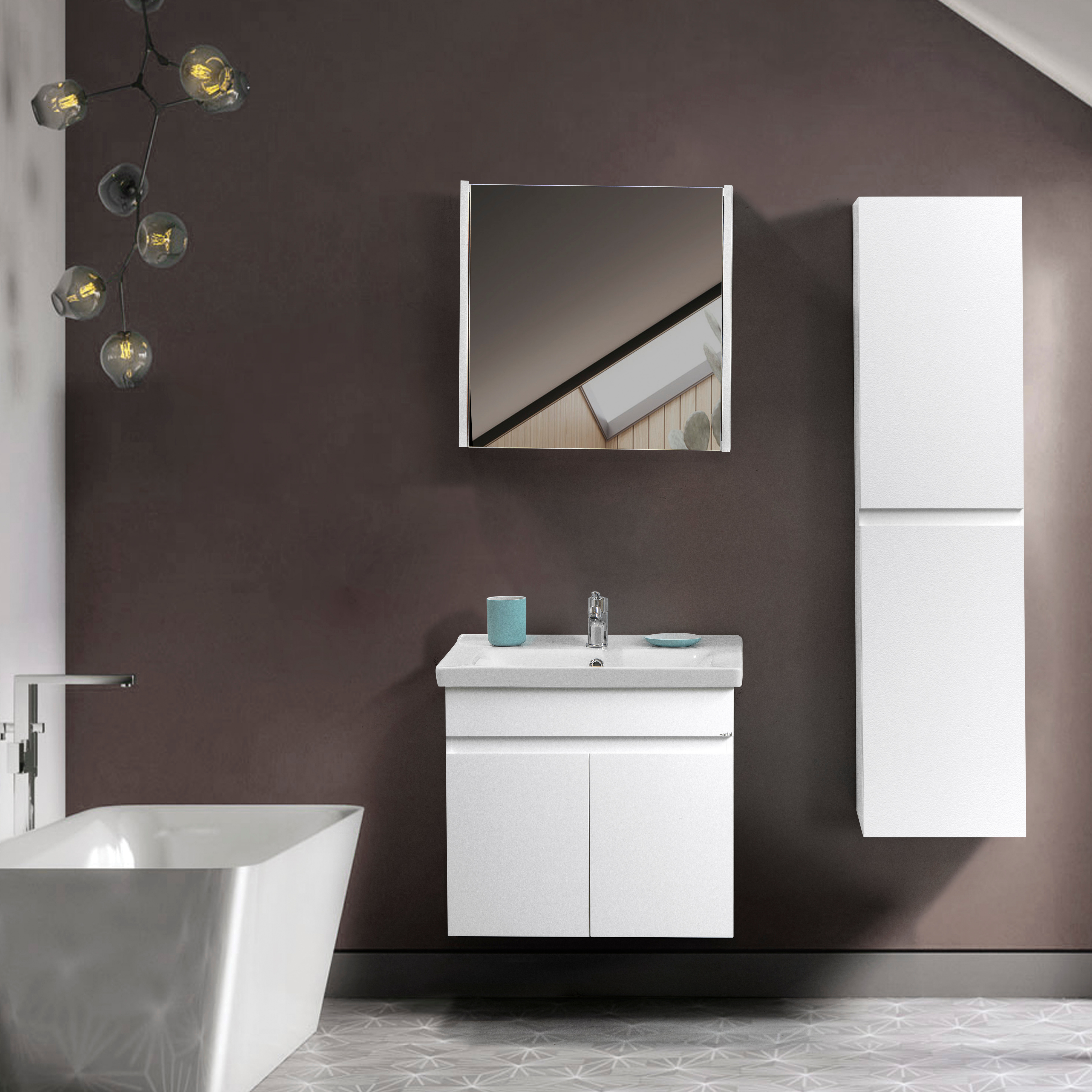 Venna Banyo Dolabı Seti – Modern Tasarım, Lavabo ve Ayna Dahil