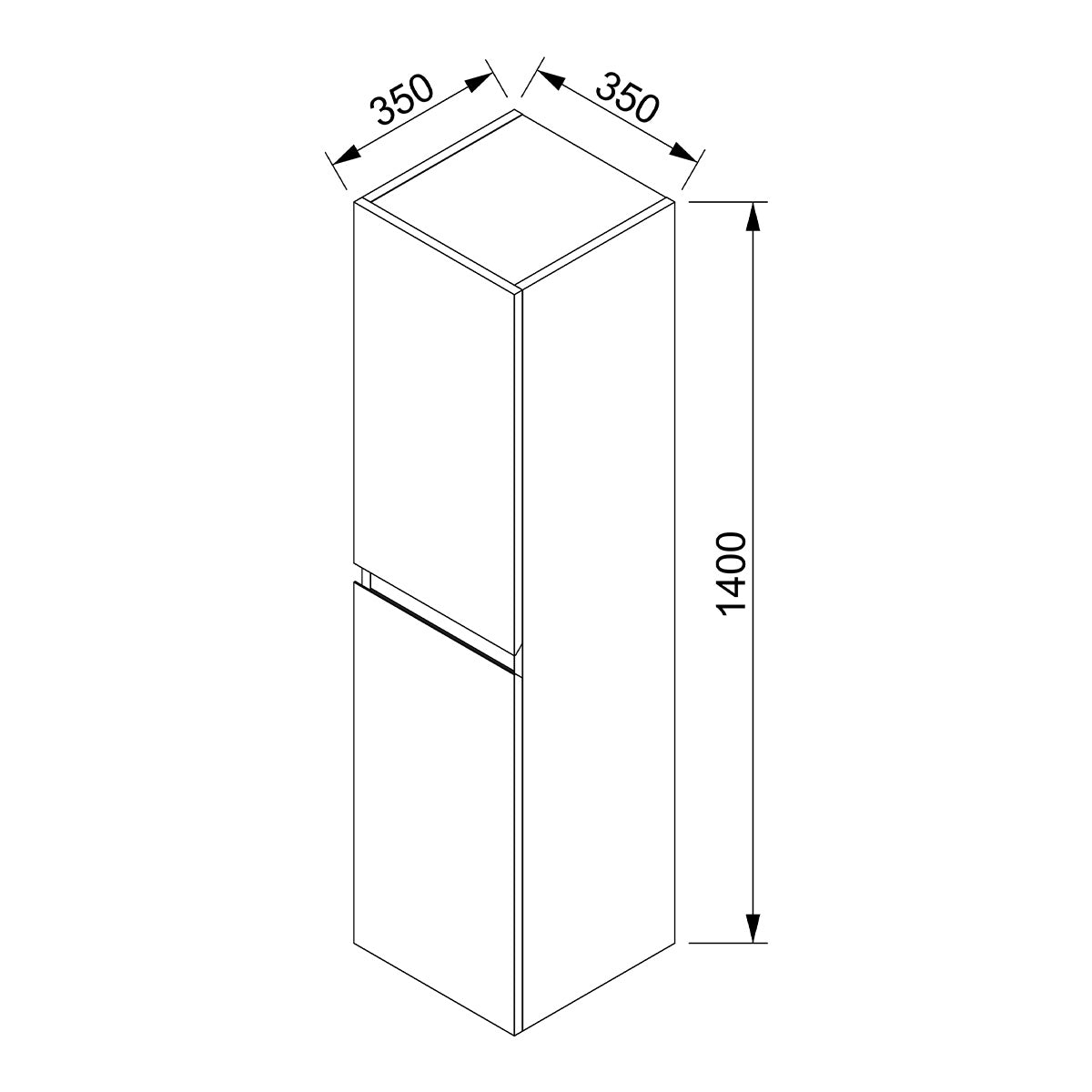 Arya 140 cm Siyah %100 Mdf Banyo Boy Dolabı