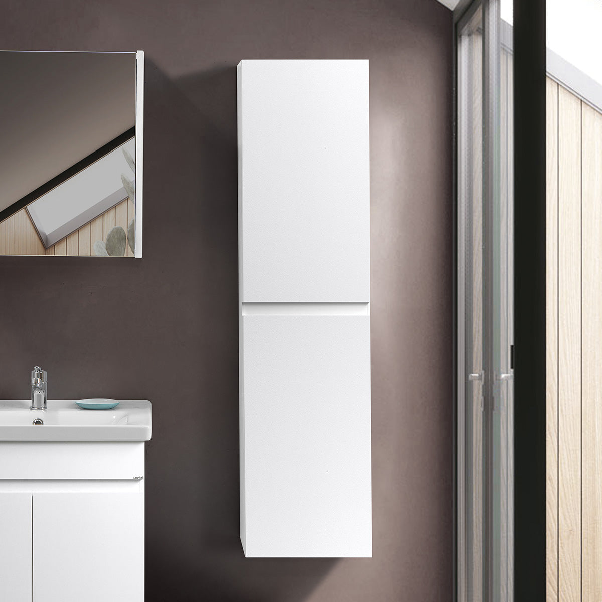 Venna 140 cm Beyaz %100 Mdf Banyo Boy Dolabı