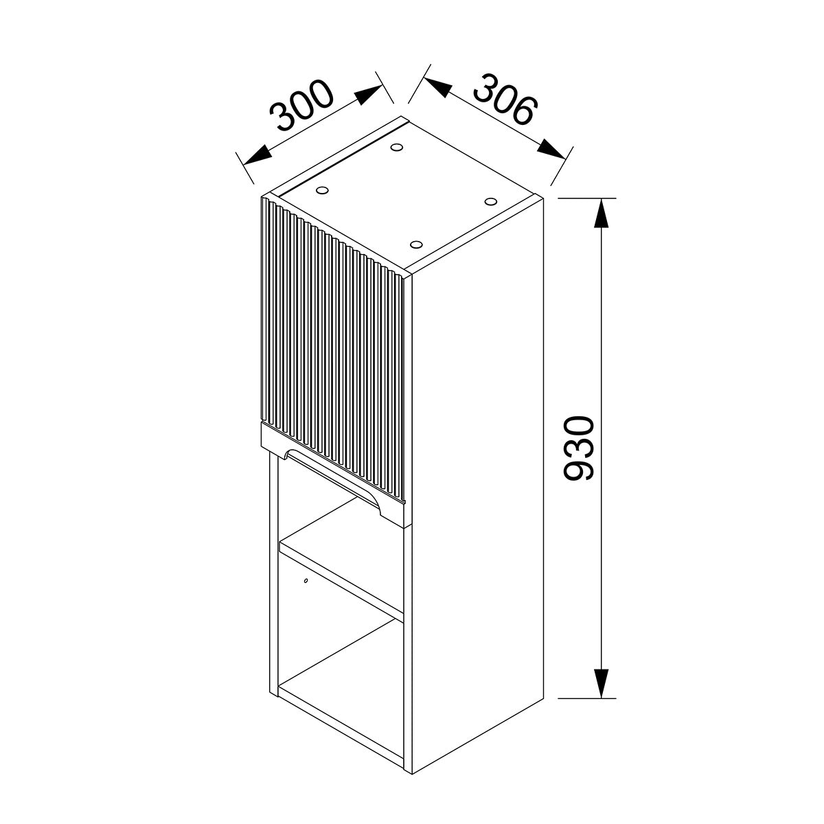 Verona 93 cm Ahşap Desenli %100 Mdf Banyo Boy Dolabı
