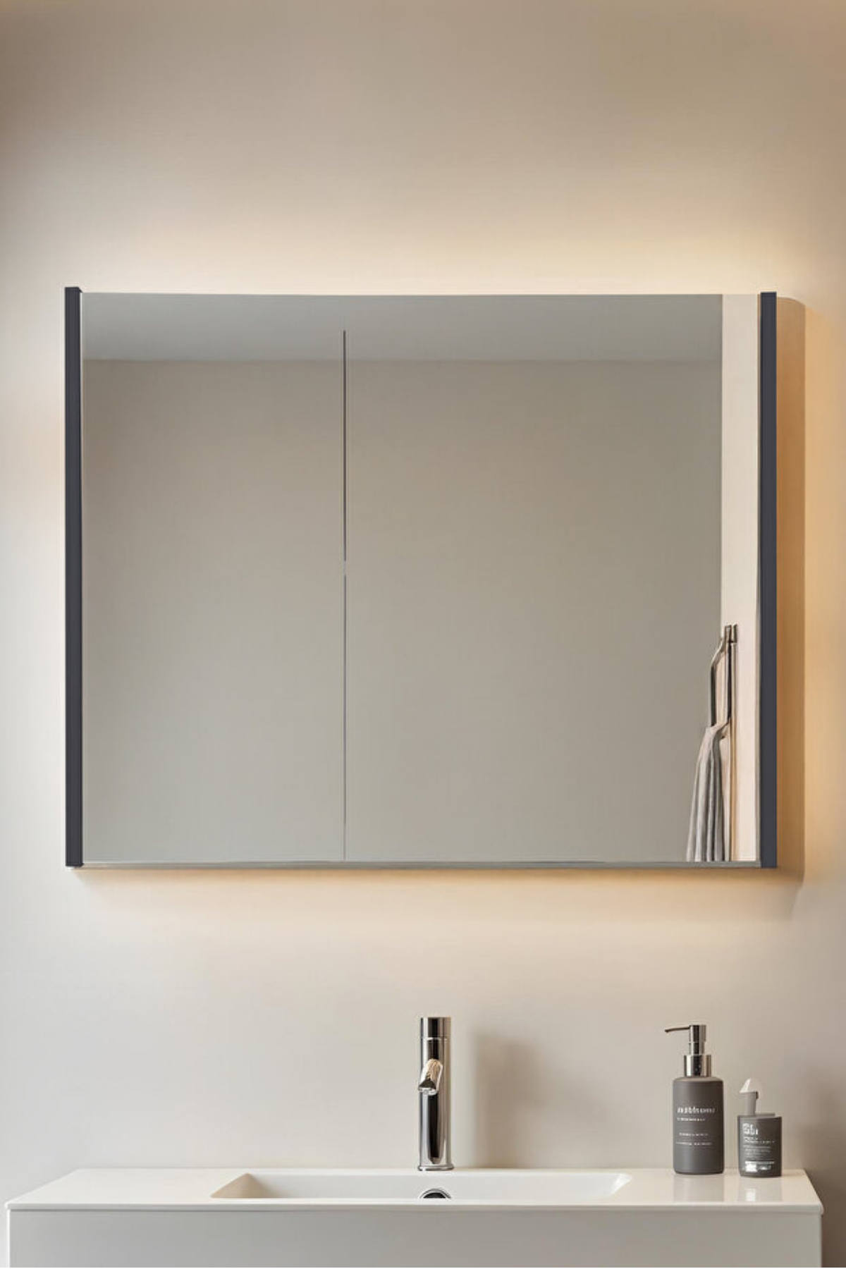 Aynalı Banyo Dolabı 2 Kapaklı 8060