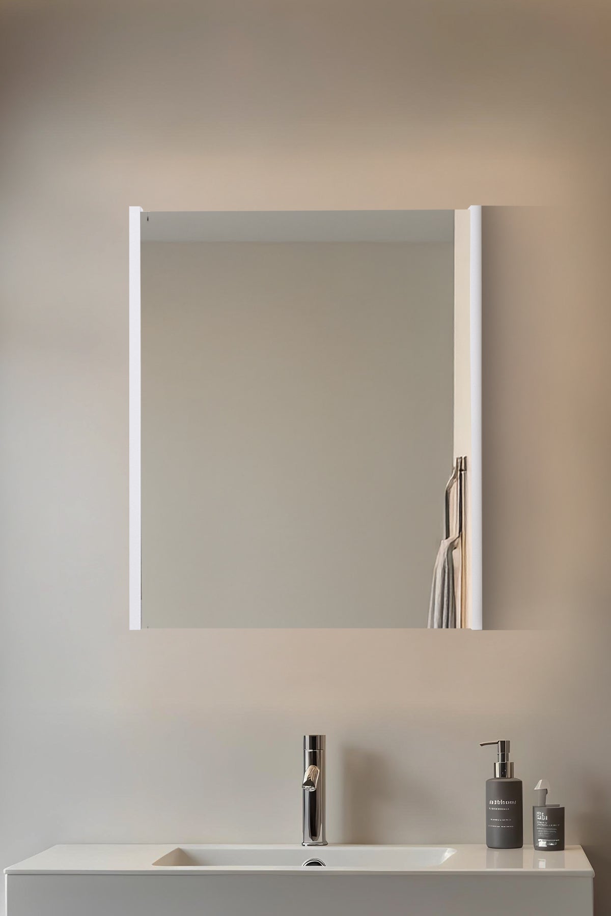 Aynalı Banyo Dolabı Tek Kapaklı, Raflı 6560