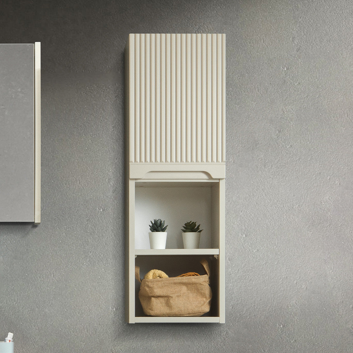 Duo 93 cm Krem %100 Mdf Banyo Boy Dolabı